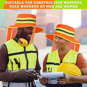 Amazon.com: 12 pcs Reflective Safety Hat with Neck Flap Wide